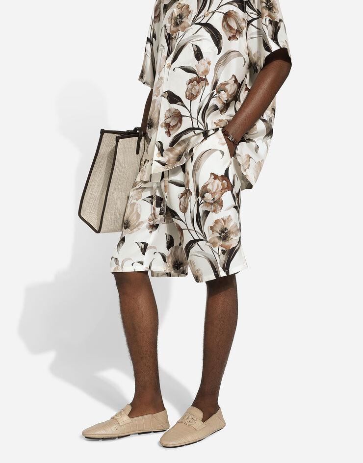 Dolce & Gabbana Bermudas estilo jogger de seda con estampado de flores Imprima GV37ATIS1UW