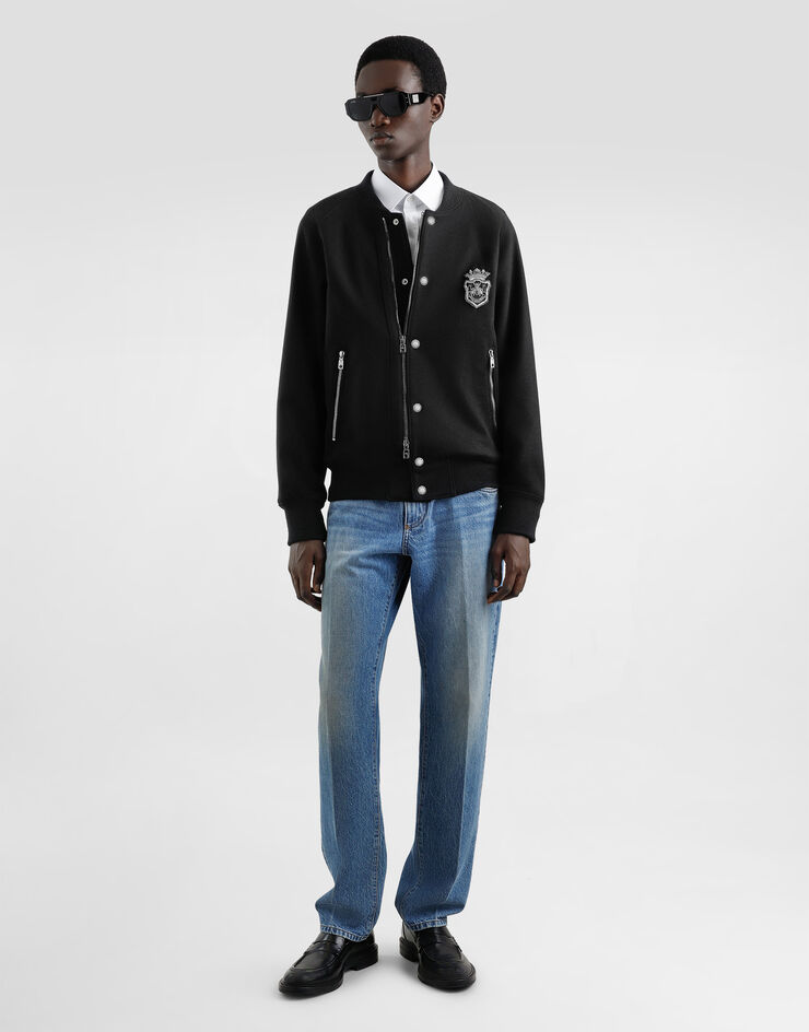 Dolce & Gabbana Wool jacket with patch Black G9BIAZFU2RC