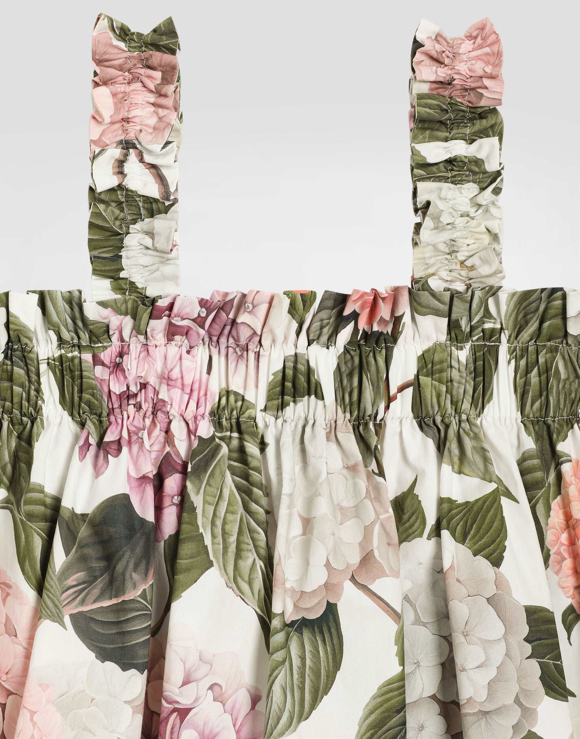 Hydrangea-print poplin dress in Multicolor for Girls