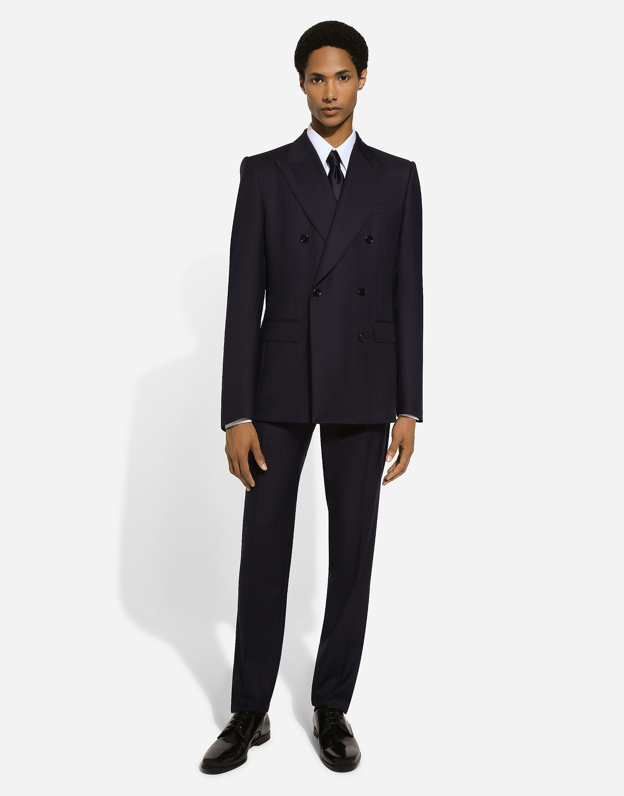 Double-breasted wool Sicilia-fit jacket in Blue for Men