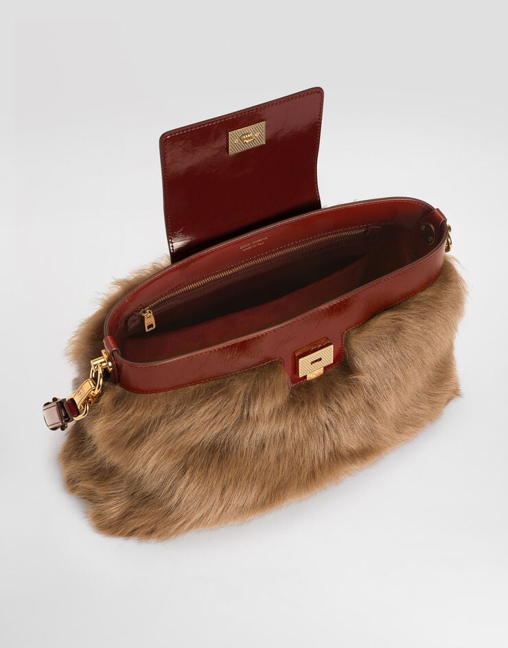 Dolce & Gabbana Vittoria fur and calfskin shoulder bag Multicolor BB7941A0736