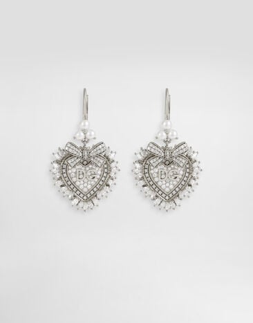 Dolce & Gabbana Devotion Earrings 18-carat white gold and diamonds Dolce & Gabbana Devotion Earrings 18-carat white gold and diamonds White WEND1KWWH01