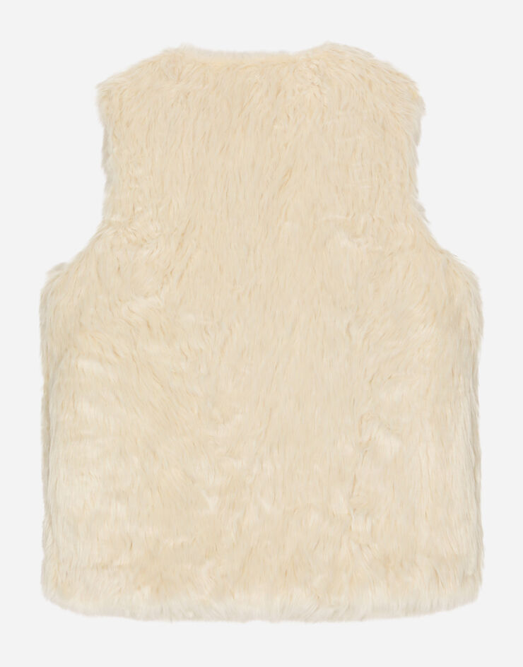 DolceGabbanaSpa Faux fur gilet White L5JBO8G7KB9