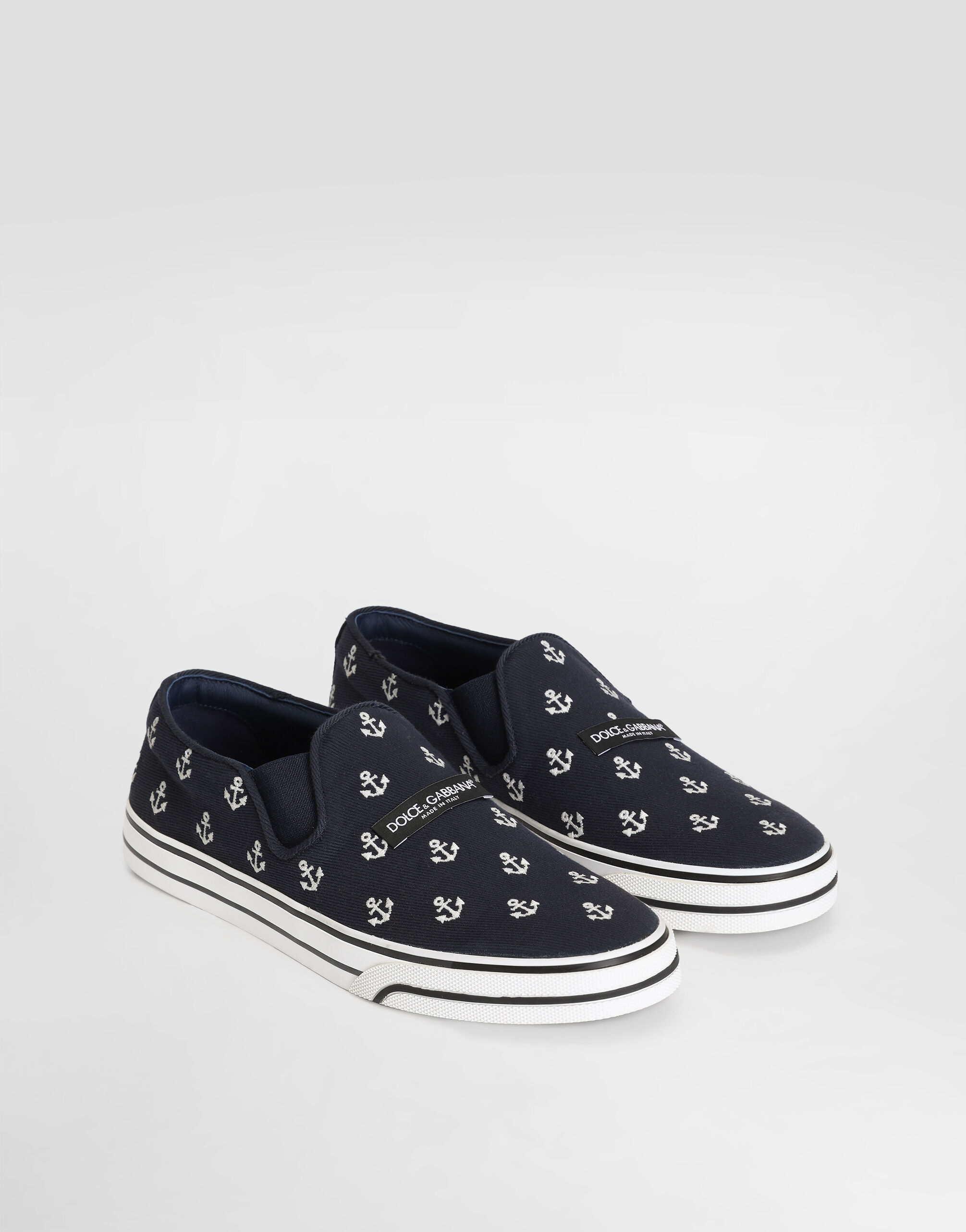DG Sailing drill sneakers with embroidery in Blue for Men