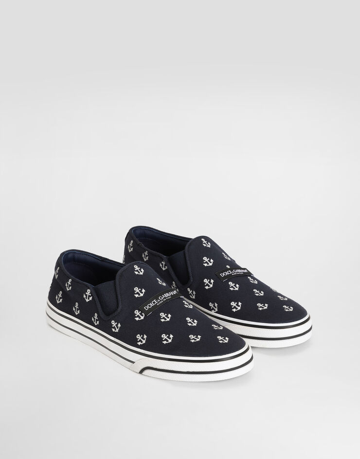 Dolce & Gabbana Sneakers DG Sailing en drill avec broderie Blue CS2428A0705