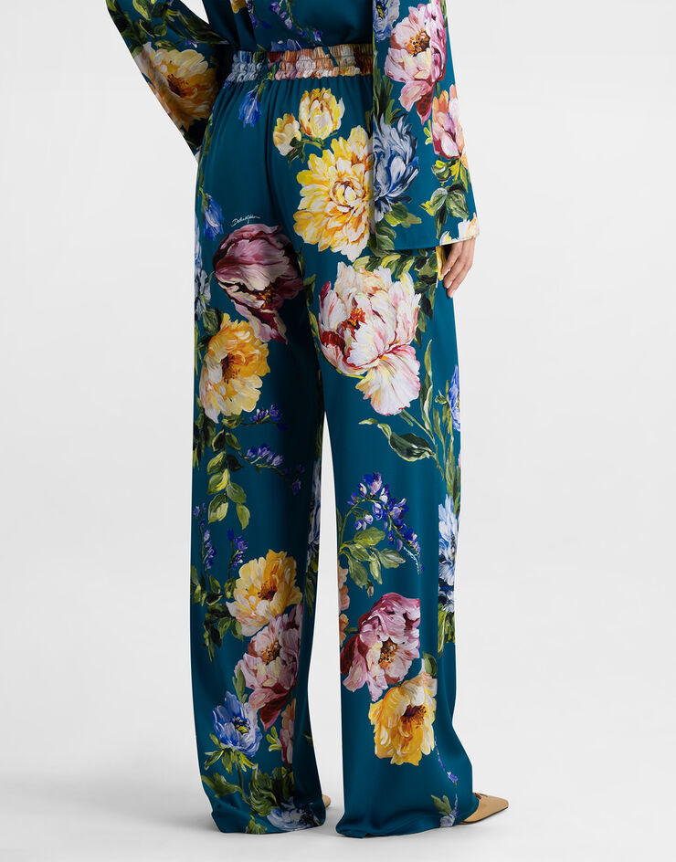 Dolce & Gabbana Peony-print silk vanity trousers Multicolor I3J50WFSA8R