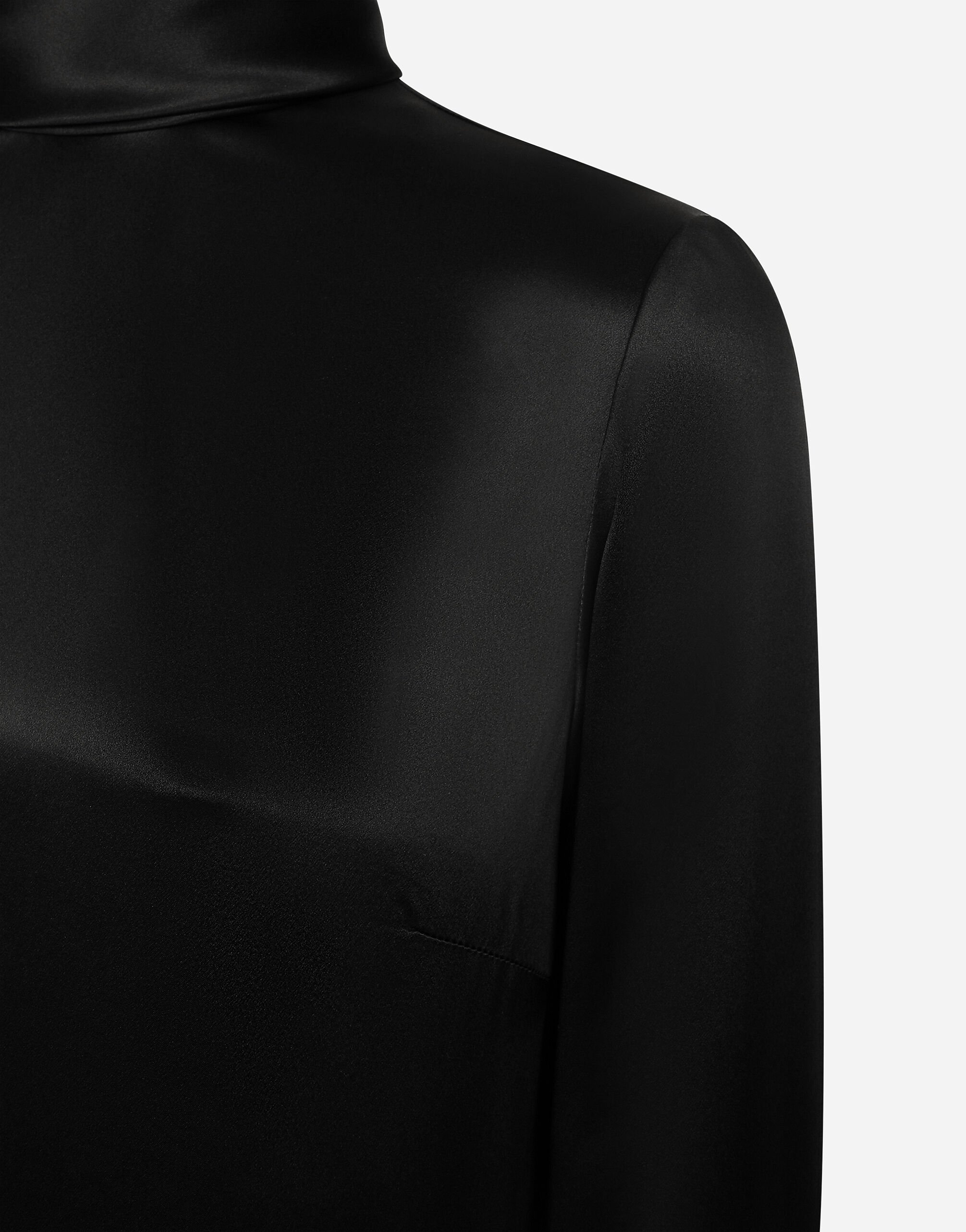 black silk satin blouse