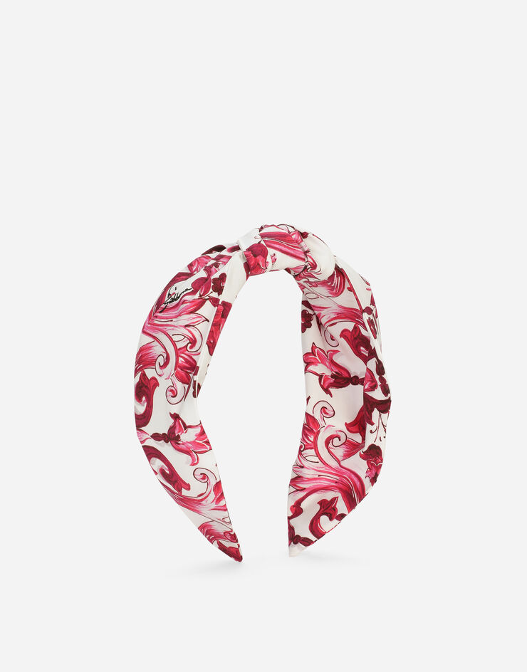 Dolce&Gabbana カチューシャ ポプリン マヨリカプリント ノット マルチカラー LB3L56G7J5M