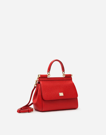 Dolce & Gabbana Small Sicily handbag in dauphine calfskin Red BB6003A1001