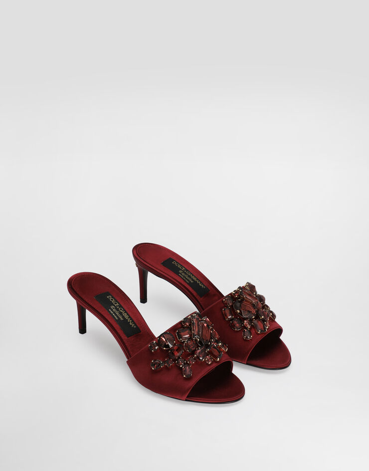 Dolce & Gabbana Satin mules with gemstone embellishment Red CR1825C9S46