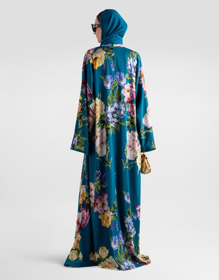 Dolce & Gabbana Peony-print charmeuse top Multicolor I7S22WFSA8R