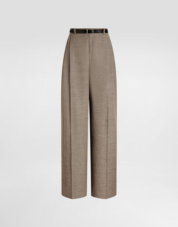 Dolce & Gabbana Hose aus Leinen und Viskose in Tweed-Optik Multicolor FTDMITHUMWC