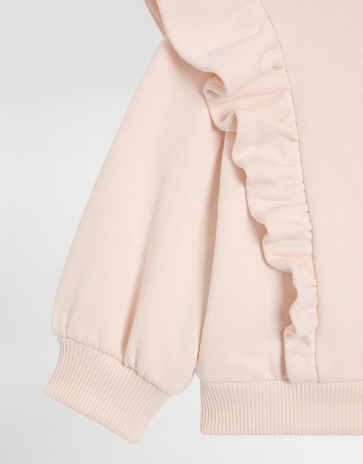Dolce & Gabbana Fleece sweatshirt with lasered DG logo Pink L2JWCEG7PID