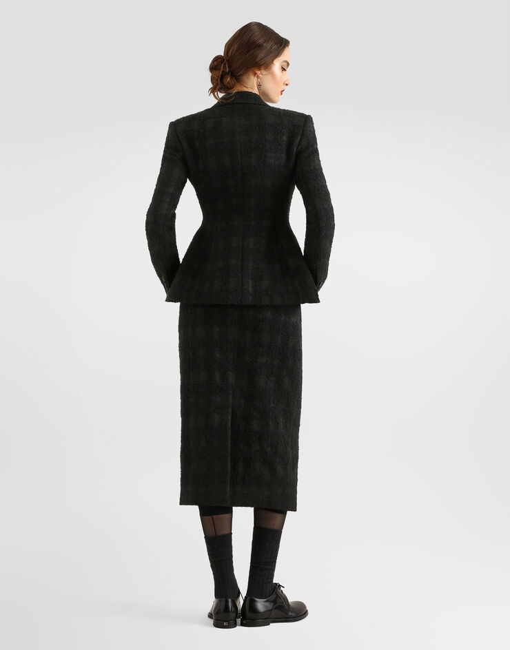Dolce & Gabbana Wool-blend check bouclé skirt Dolce & Gabbana Wool-blend check bouclé skirt Black F4DG9TFQZBD