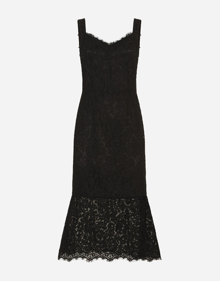 Dolce & Gabbana Lace godet calf-length dress NEGRO F6OQ1THLMHW