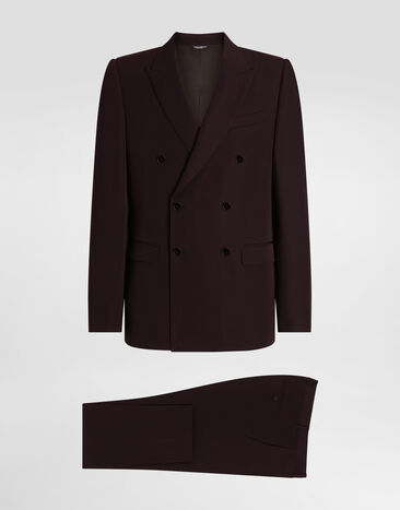 Dolce & Gabbana Traje de botonadura doble en gabardina de lana Multicolor GK7SMTFU2OW