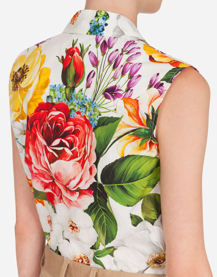Dolce & Gabbana SLEEVELESS POPLIN SHIRT WITH MIXED FLORAL PRINT FLORAL PRINT F5M12THS5F9