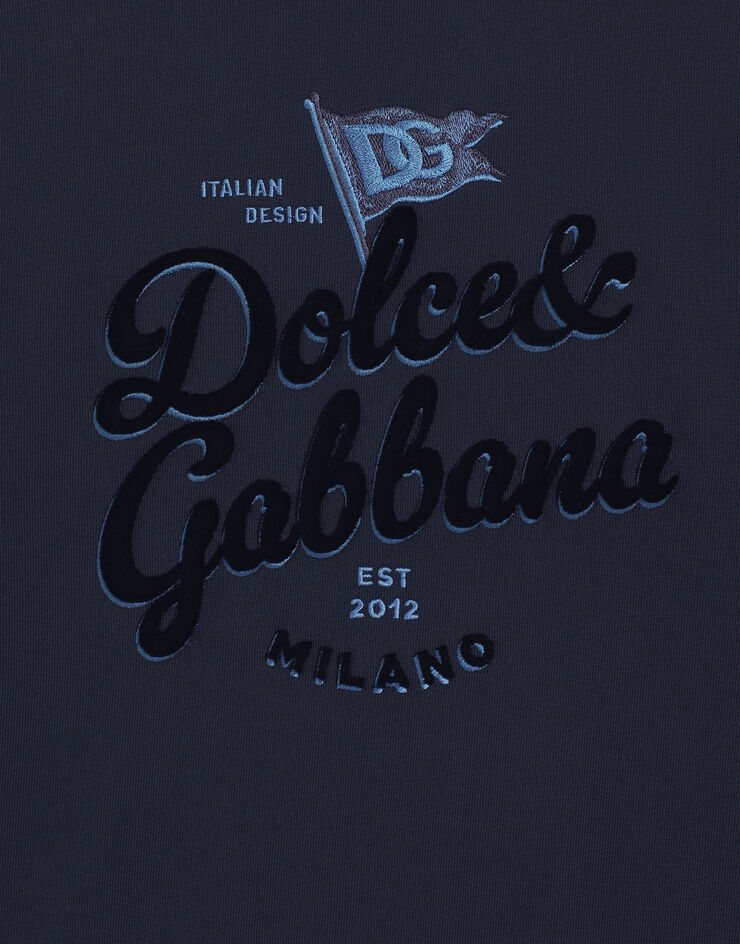 Dolce & Gabbana Sudadera con cuello redondo y logotipo Dolce&Gabbana Blue L4JWKTG7O6H