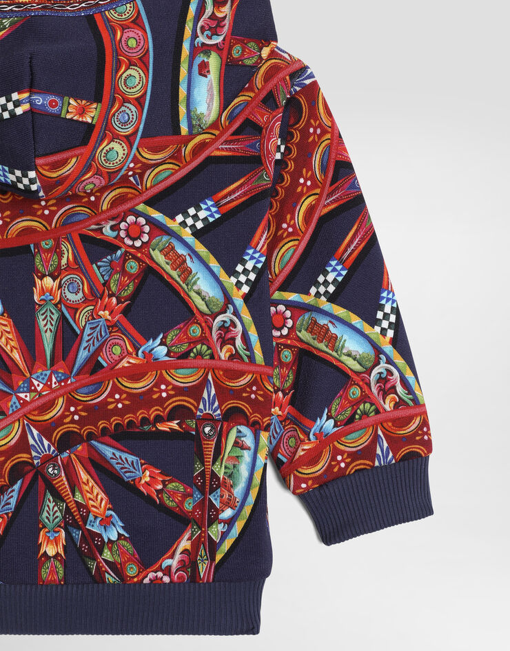 Dolce & Gabbana Carretto-print cotton hooded sweatshirt Multicolor L1JWOAHS7RG