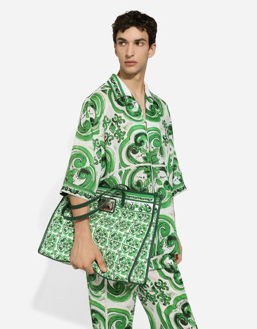 Dolce & Gabbana Large canvas shopper with majolica print Print BM2274AO667