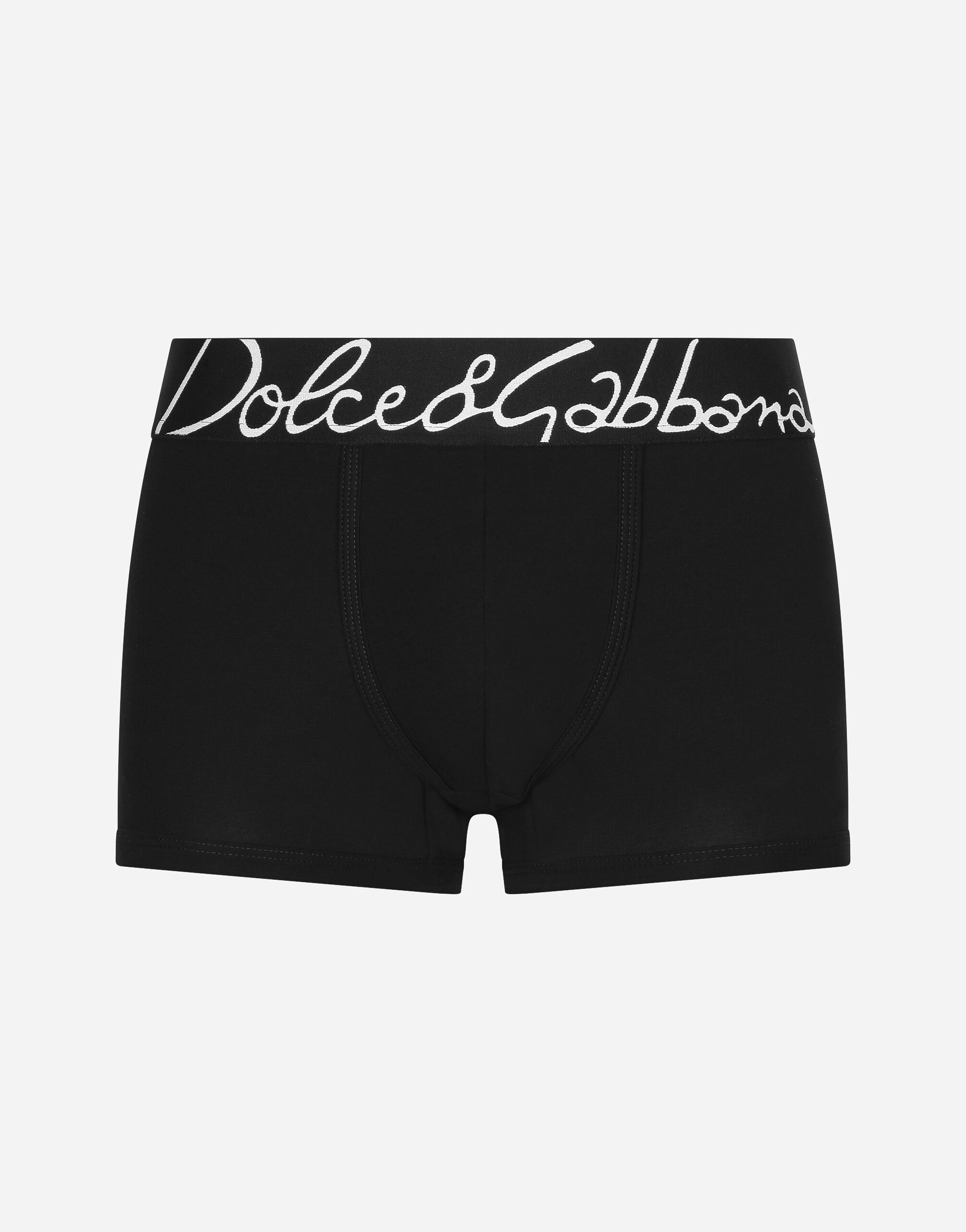 Dolce & Gabbana Boxershorts Regular Baumwollstretch Schwarz M9C03JONN95