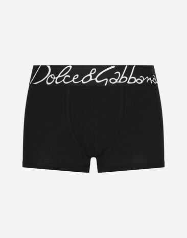 Dolce & Gabbana Boxershorts Regular Baumwollstretch Schwarz M4F34JONP20