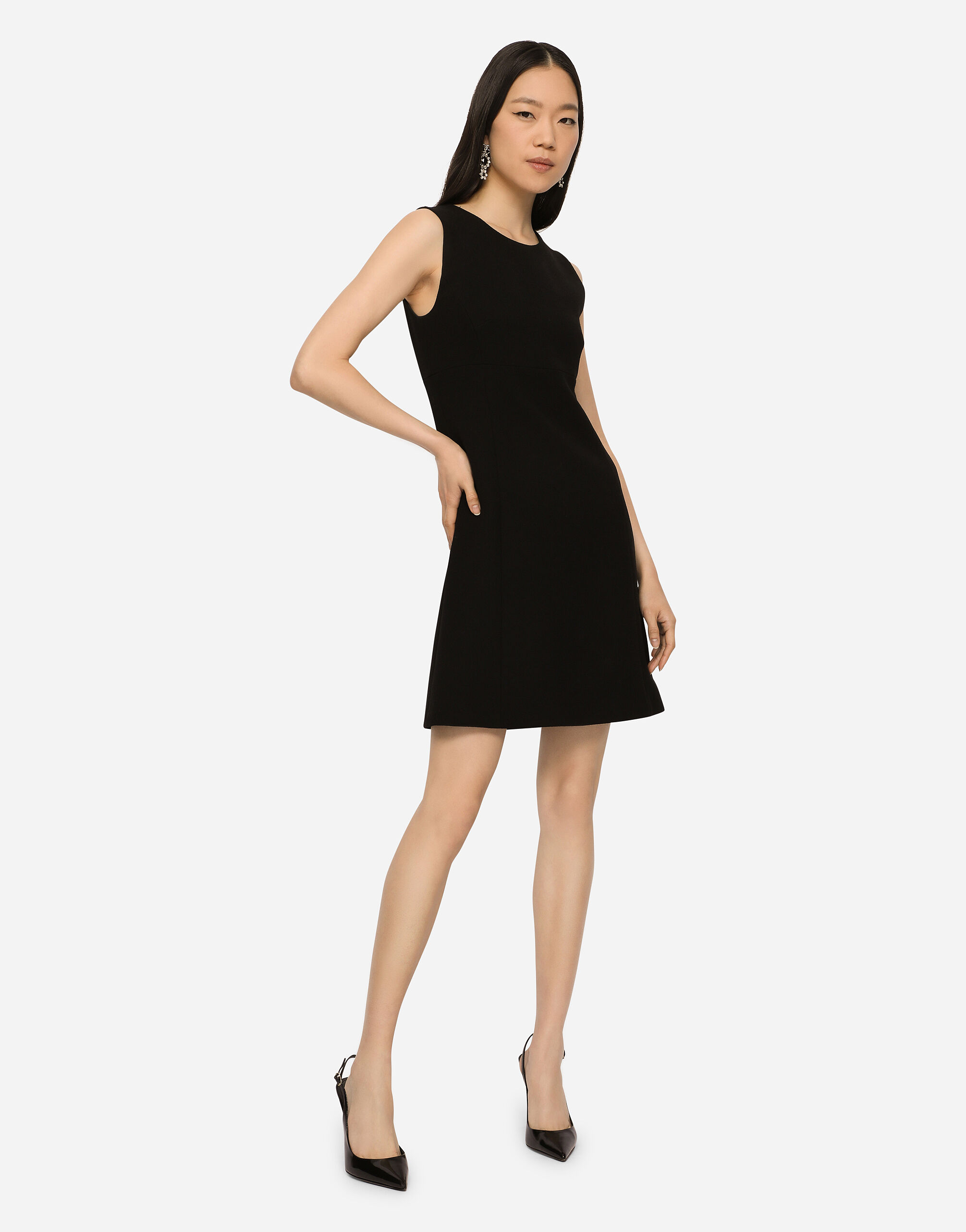 Short woolen dress in BLACK for Women Dolce Gabbana US