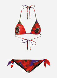 Dolce & Gabbana Triangle bikini with anemone print Print O8A54JFSG8C