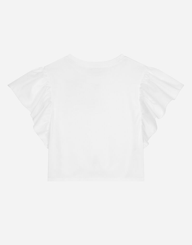 Dolce & Gabbana Jersey T-shirt with lemon patch and DG logo White L5JTMXG7L8W