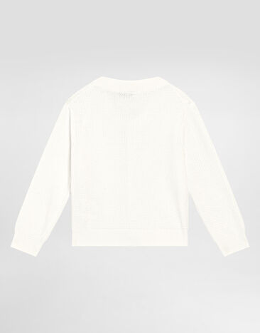 Dolce & Gabbana Knit cardigan with branded buttons White L1KWG1JBCGE