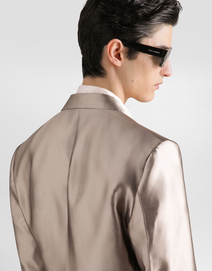Dolce & Gabbana Sicilia light single-breasted silk shantung jacket Beige G2TV4TFU1L6