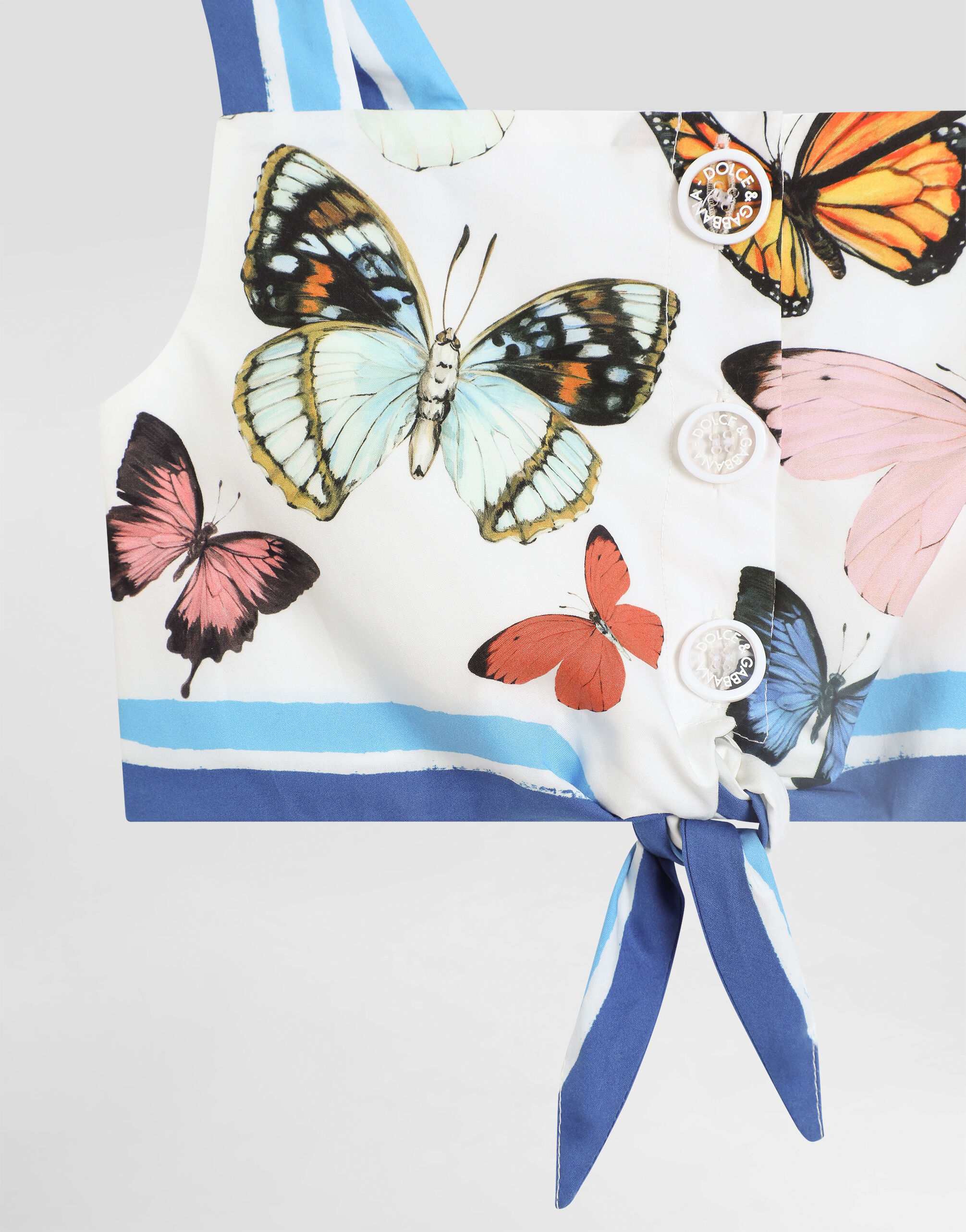 プリのガールズ バタフライプリント コットンポプリン トップ プリのガールズ バタフライプリント コットンポプリン トップ