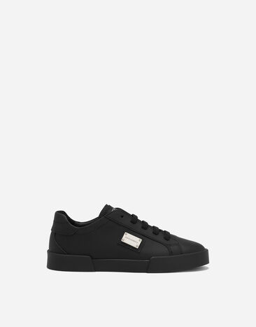 Dolce & Gabbana Zapatilla Portofino Vintage en piel de becerro Negro DA5183A3444