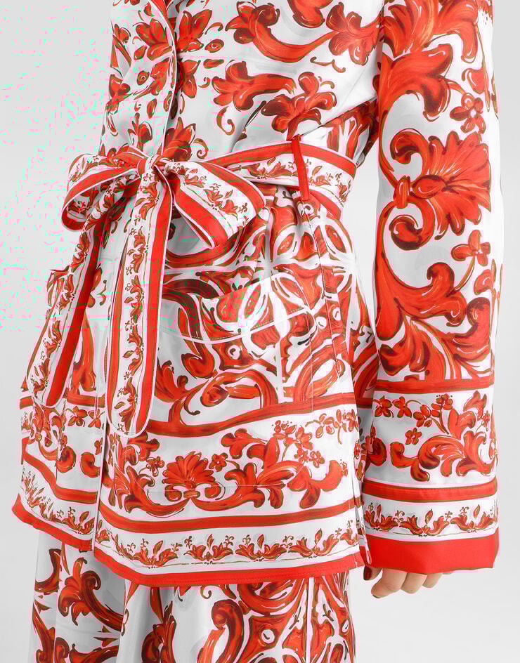 Dolce & Gabbana Majolica-print silk vanity shirt Multicolor F5Q03TGDDRE