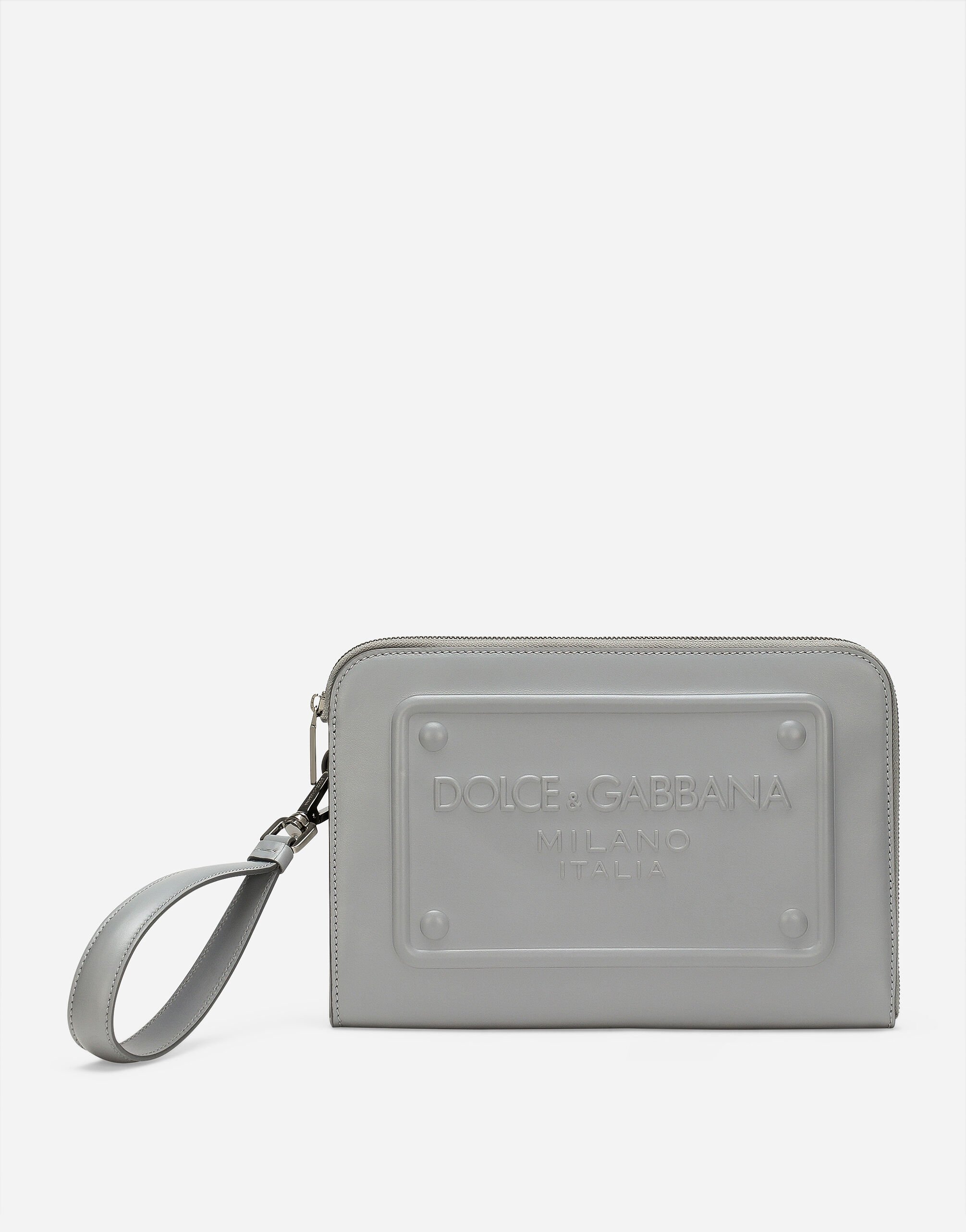 Dolce & Gabbana Kleine Pouch Bag aus Kalbsleder Schwarz BM2276AG218