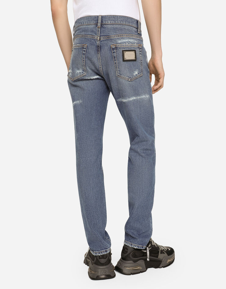 Dolce&Gabbana Slim fit stretch denim jeans with subtle abrasions Multicolor GY07CDG8KA9