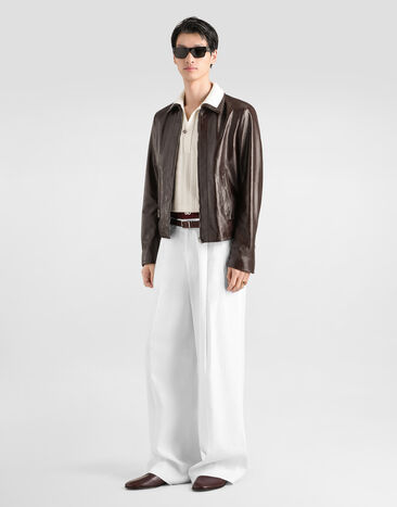 Dolce & Gabbana Intarsia leather jacket Multicolor G9CFSLHUL1U