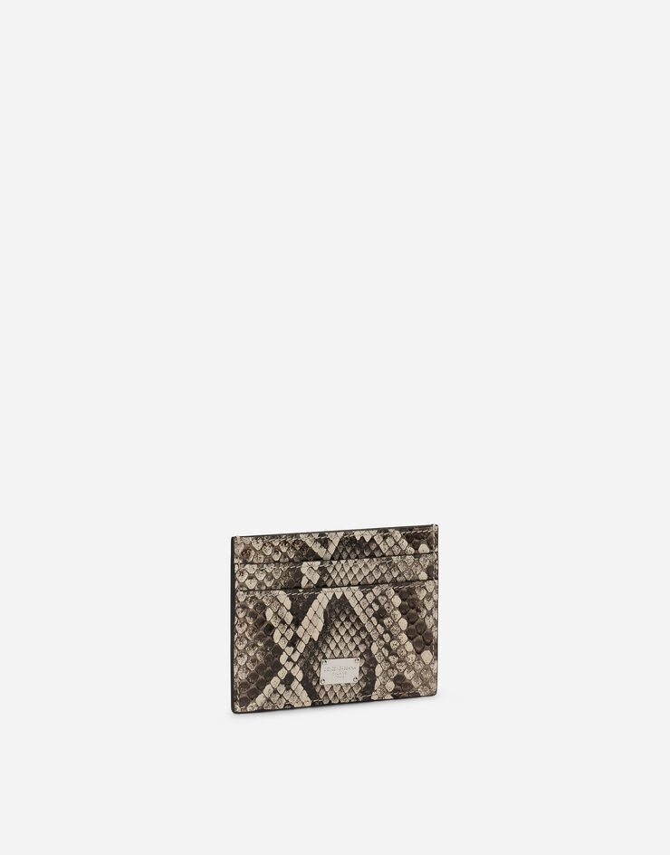 Dolce & Gabbana Kartenetui aus Pythonleder Gelb BP0330A2111