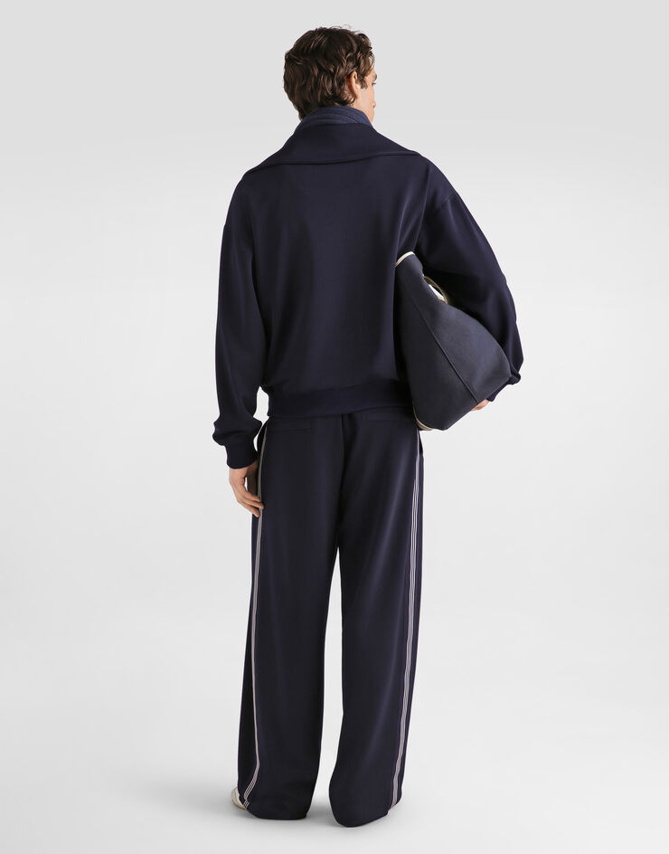 Dolce & Gabbana Jersey sweatshirt with patch Blue G9CEOZFUGVE