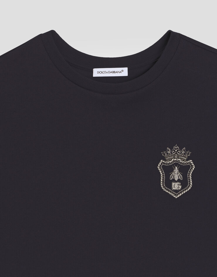Dolce & Gabbana Jersey t-shirt with patch Blue L4JTHUG7PMI