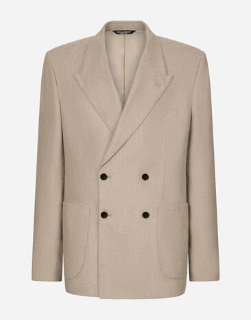 Dolce & Gabbana Deconstructed double-breasted cashmere jacket Beige G2RY1TGH453