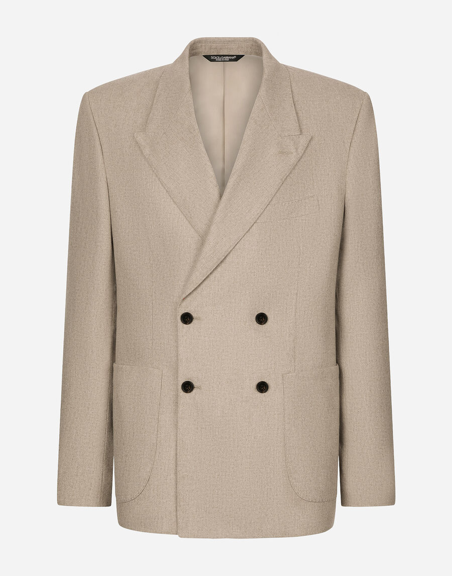 Deconstructed double-breasted cashmere jacket