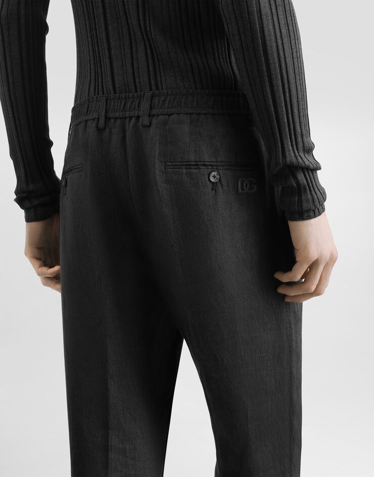 Dolce & Gabbana Hose aus Leinenstoff Délavé Grau GV4EEZFU4MF