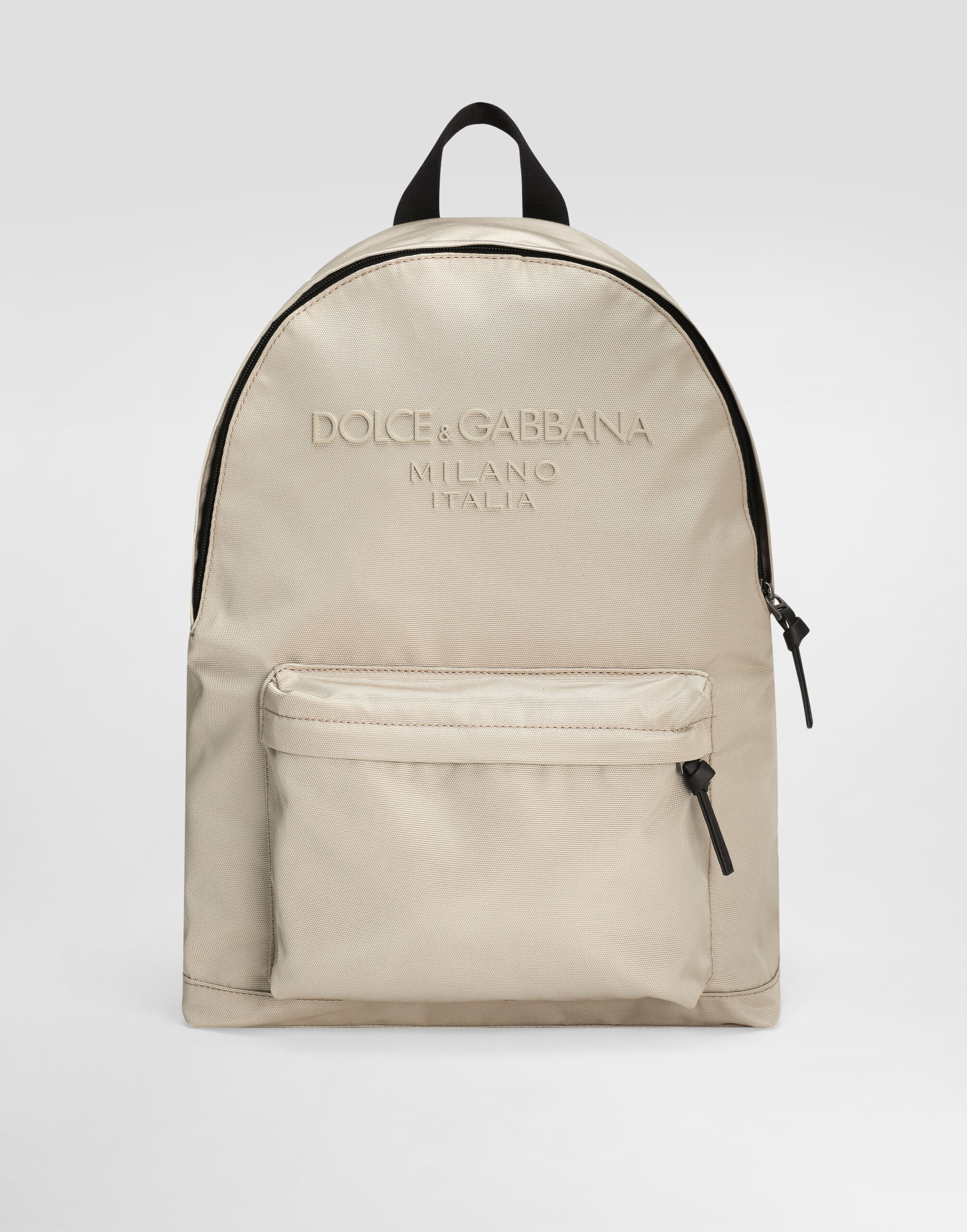 Nylon backpack with Dolce&Gabbana logo in Beige for Boys