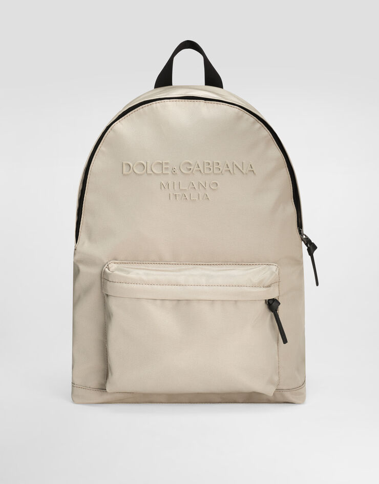 Dolce & Gabbana Zaino in nylon con logo Dolce&Gabbana Beige EM0074AB124