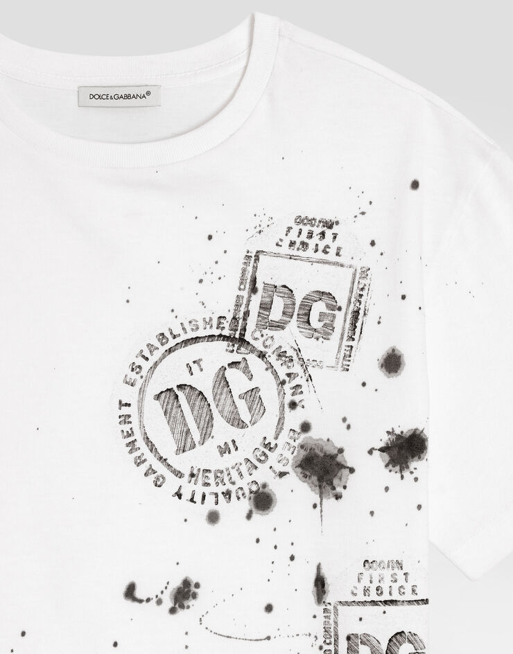 Dolce & Gabbana Jersey t-shirt with print White L4JTHVG7PZC