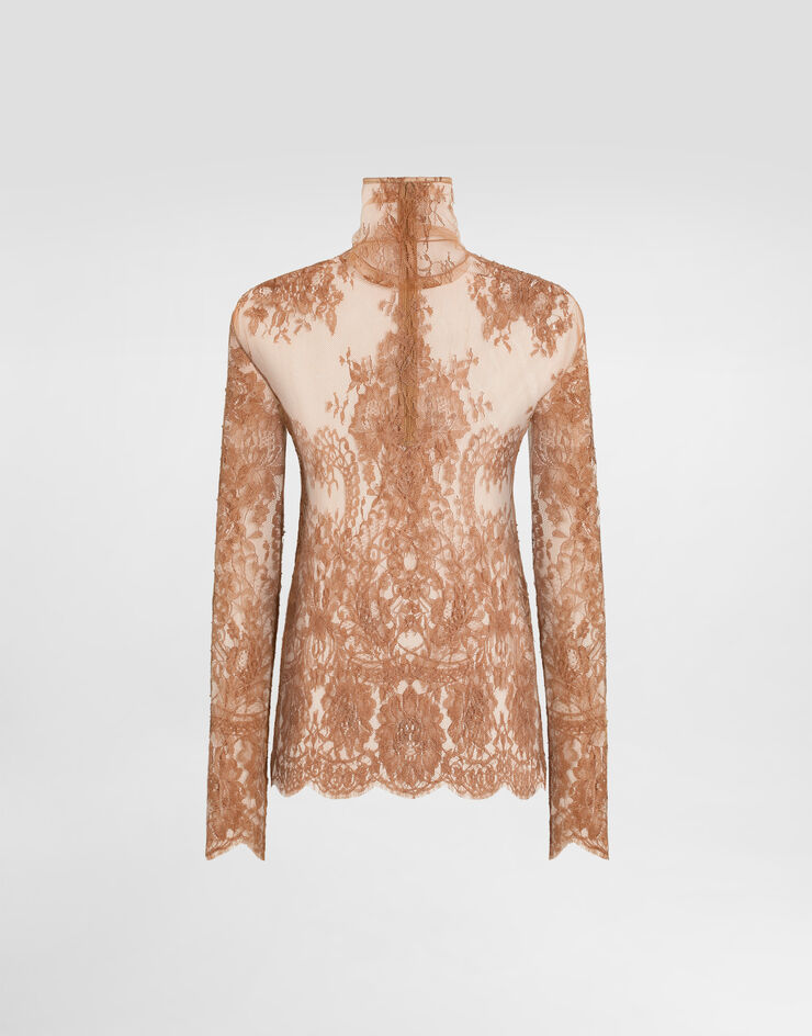 Dolce & Gabbana Chantilly lace blouse Beige F7BV7TILMC1