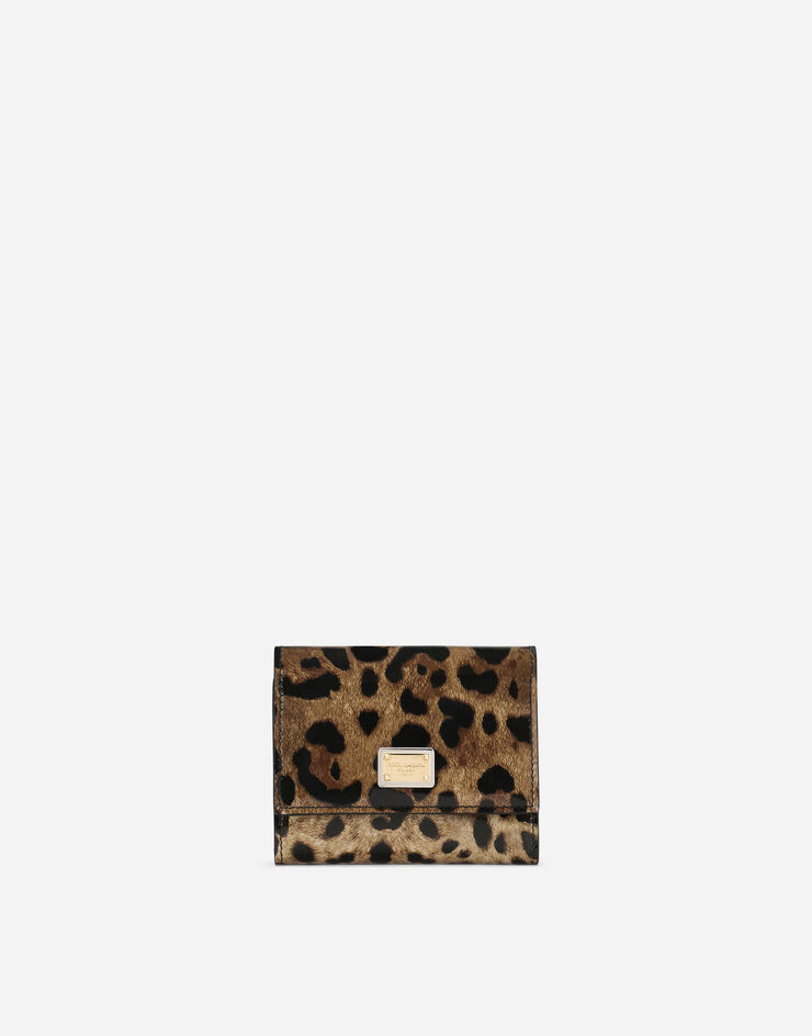 Dolce & Gabbana Polished calfskin wallet with leopard print Animal Print BI0770AM568