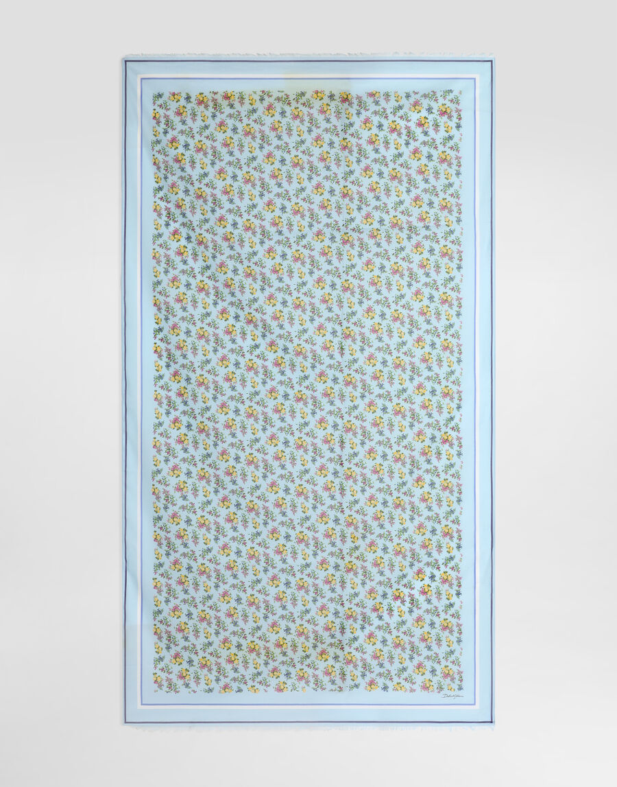 Small floral-print cotton batiste sarong