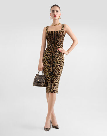 Dolce & Gabbana Leopard-print charmeuse dress Print F6F4ZTGDCLX